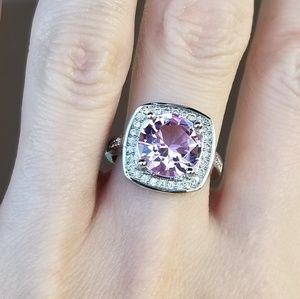 🆕️Sterling Silver-Pink Kunzite/White Cubic Zirco.